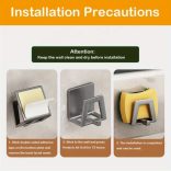 4db Modern Easy Install Öntapadó Fém Trapézúmosó Tároló Állvány fehér - 4 db