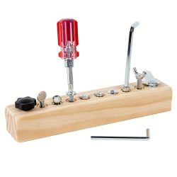   Kisgyermekek csavarhúzó és csavar edzési foglalkoztató játék 10 lyukú csavarozó játék