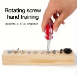 Kisgyermekek csavarhúzó és csavar edzési foglalkoztató játék 10 lyukú csavarozó játék