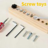 Kisgyermekek csavarhúzó és csavar edzési foglalkoztató játék 10 lyukú csavarozó játék