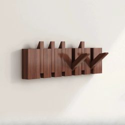 6db Bohém stílusú fafali kampók Dió - 6 horog