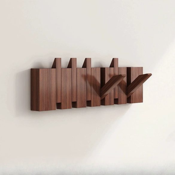 6db Bohém stílusú fafali kampók Dió - 6 horog