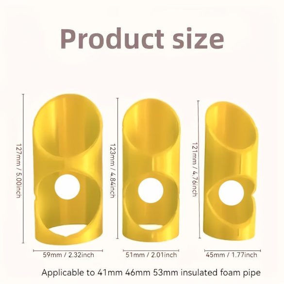 3 darabos habcsővágó készlet - Sokoldalú szigetelőeszközök lakossági, ipari és kereskedelmi használatra, 41mm, 46mm, 53mm-es csövekhez illeszkedik Sárga