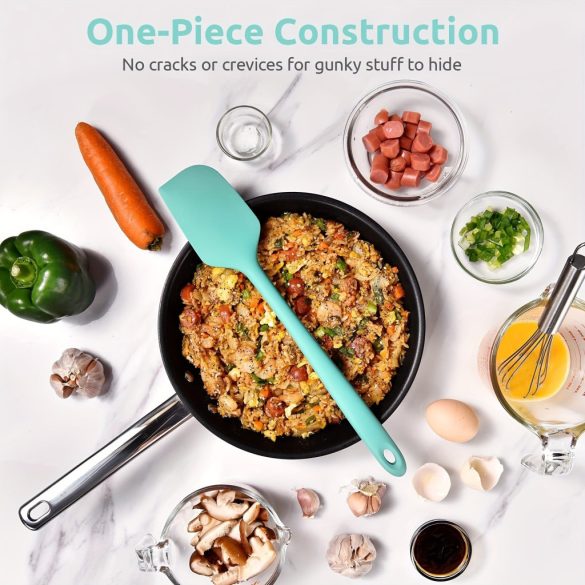 4 db-os szilikon spatulaszett, hőálló 600°F-ig, tartós gumi konyhai eszközök tapadásmentes edényekhez, varrat nélküli kialakítás, piros, 4 méret Szilikon Spatula Fekete 4 darabos készlet