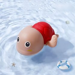 1db Felhúzható Úszó Teknős Fürdőjáték Piros