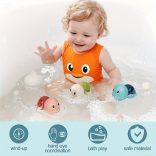 1db Felhúzható Úszó Teknős Fürdőjáték Zöld