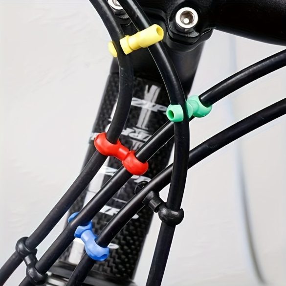 10db Kerékpár Kábelcsipeszek - Tartós ABS, Többszínű, Hegyi és Országúti Kerékpárokhoz - Váltó- és Fékvonalak Rendezése 10db Fekete