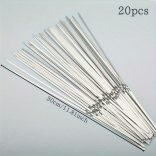 20/50db rozsdamentes acél grillező tűk, tartós, újrafelhasználható, könnyen tisztítható, alkalmas kültéri és beltéri grillezéshez Lapos bot-30cm - 20 db