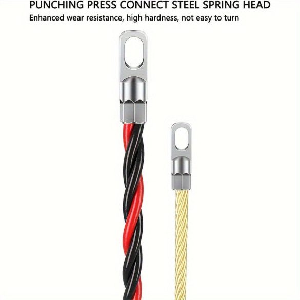 Villanyszerelő kábelhúzó szerszám, acél, nem fonott, tartós fém csatlakozók, rugalmas anyag a kábelek egyszerű behelyezéséhez és kihúzásához 10 M/32,8 Láb