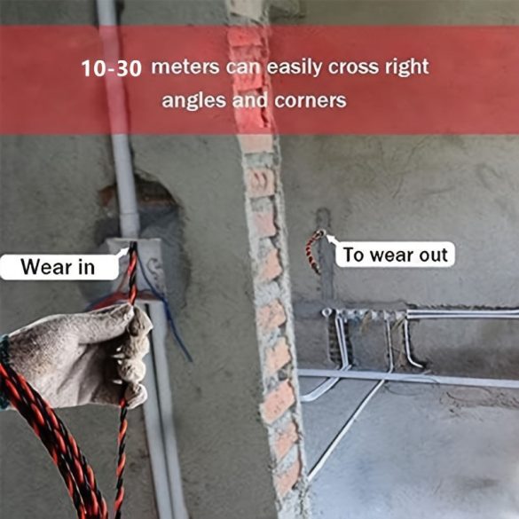 Villanyszerelő kábelhúzó szerszám, acél, nem fonott, tartós fém csatlakozók, rugalmas anyag a kábelek egyszerű behelyezéséhez és kihúzásához 10 M/32,8 Láb