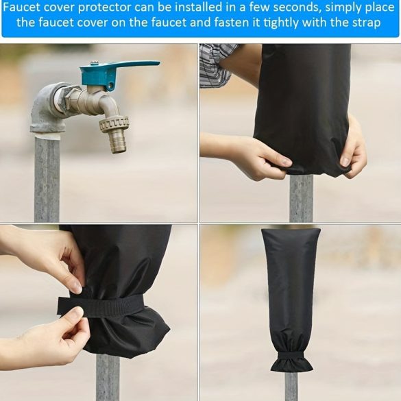 XXL téli csapfedél – 68×38 cm vízálló, szigetelt kültéri csapzokni, újrahasználható kivitel