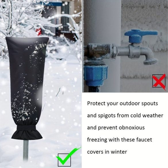 XXL téli csapfedél – 68×38 cm vízálló, szigetelt kültéri csapzokni, újrahasználható kivitel