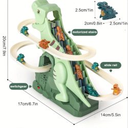 Dinoszaurusz mászócsúszdás játék 3 db autóval