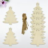 10db Természetes Fa DIY Karácsonyfa Kézműves Készlet Akasztóhurokkal