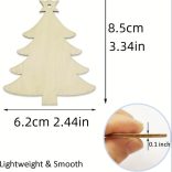 10db Természetes Fa DIY Karácsonyfa Kézműves Készlet Akasztóhurokkal