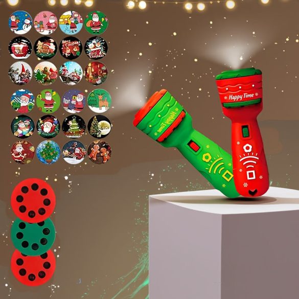 Karácsonyi gyerekek elektronikus projektor zseblámpa 24 mintával