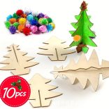 7 db-os natúr festhető karácsonyfa