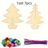 7 db-os natúr festhető karácsonyfa