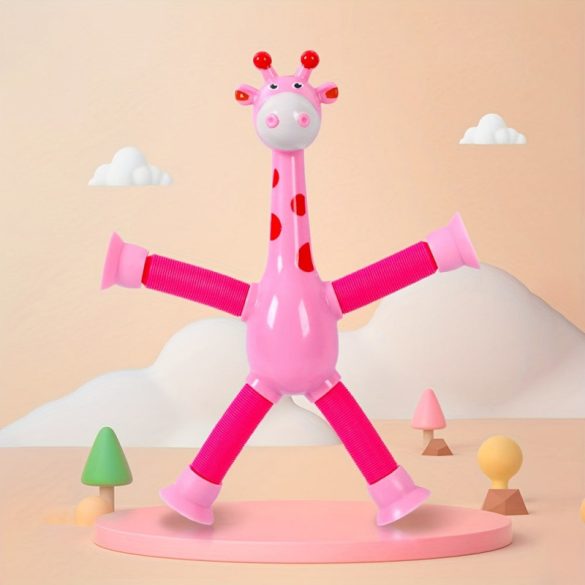 Teleszkópos lábú zsiráf játék, tapadókorongokkal