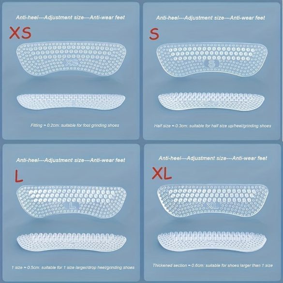 1 pár saroktartó betét, sarokpárna, túl nagy saroktartó cipő, puha sarokpárna betétek, magas sarkú bő tornacipőhöz, öntapadó