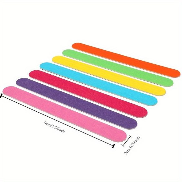 50 darab profi kétoldalas fa körmölő reszelő, erős csiszolópapír, illatmentes, manikűr és polírozó eszközök és kiegészítők