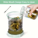 Szivárgásmentes Savanyúság Tartó Villaval - Nagy Kapacitású, Könnyen Tisztítható ABS Élelmiszertároló Edény Savanyúságokhoz