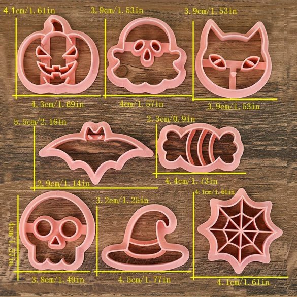 8 darabos Halloween Süteményszaggató kiszúró Készlet