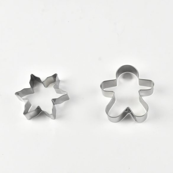 6db rozsdamentes acél süteményvágó, karácsonyi süteményforma, süteménysütés, sütifondant eszközök