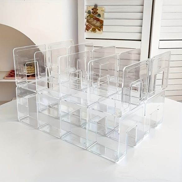 2db Átlátszó Műanyag 4-Rekeszes Táska Szervező