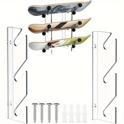   Akril gördeszkakihelyező állvány – falra szerelhető vízszintes gördeszka, snowboard tartó