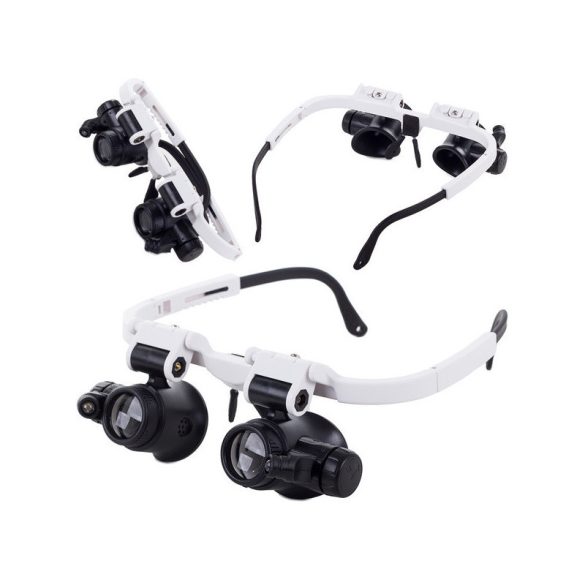 Professzionális Nagyító Szemüveg LED-del 8x–23x – Javításhoz és Szereléshez