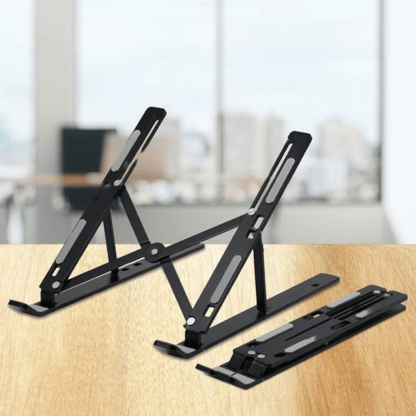 Összecsukható Alumínium Laptop Tartó Állvány – Állítható, Ergonomikus, Hordozható