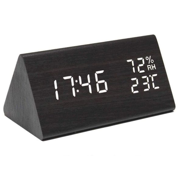 Digitális Ébresztőóra Hőmérséklet- és Páratartalom Mérővel – LCD Kijelzős Asztali Óra