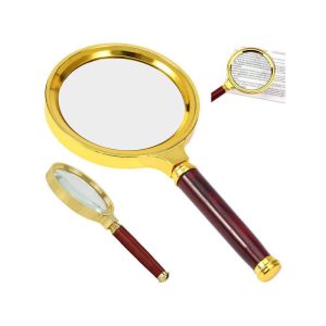 Klasszikus kezelésű nagyító 80mm arany üveg elegáns