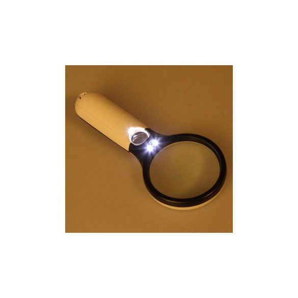 Olvasólámpa LED világítással és 45x nagyítással, 3x 75mm lencsével