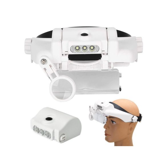 Fejlámpás fejvédő luxus 3 LED 11.5x