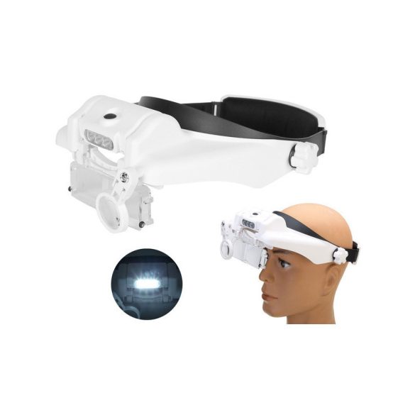 Fejlámpás fejvédő luxus 3 LED 11.5x