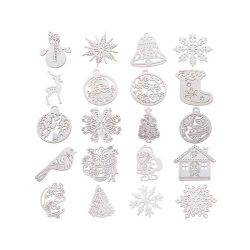   Fa karácsonyfadíszek 20 darab díszítő elem gömbök ékszerek