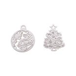 Fa karácsonyfadíszek 20 darab díszítő elem gömbök ékszerek