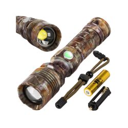   Világító távcső, USB feltöltés, taktikai zseblámpa, erős fényű, zoomolható Cree LED xhp160 diódával