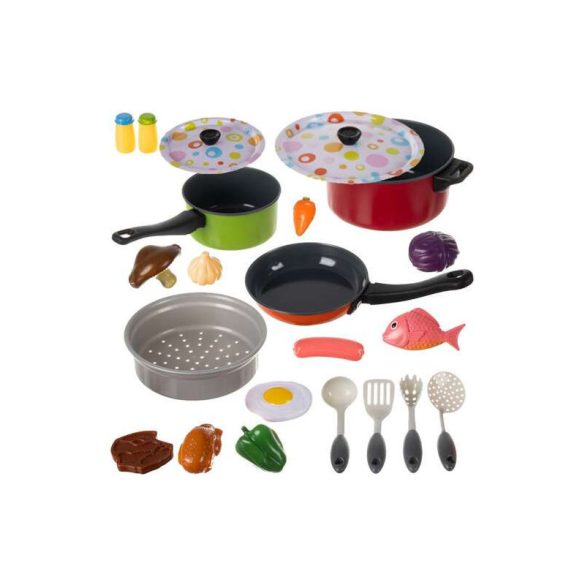 Gyermek fazekas készlet 22405, játékos konyhai eszközök, színes gyermek edénykészlet, játékkonyha kiegészítők