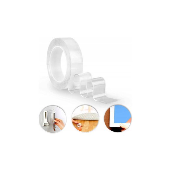 Kétoldalas átlátszó nano szalag (5m)